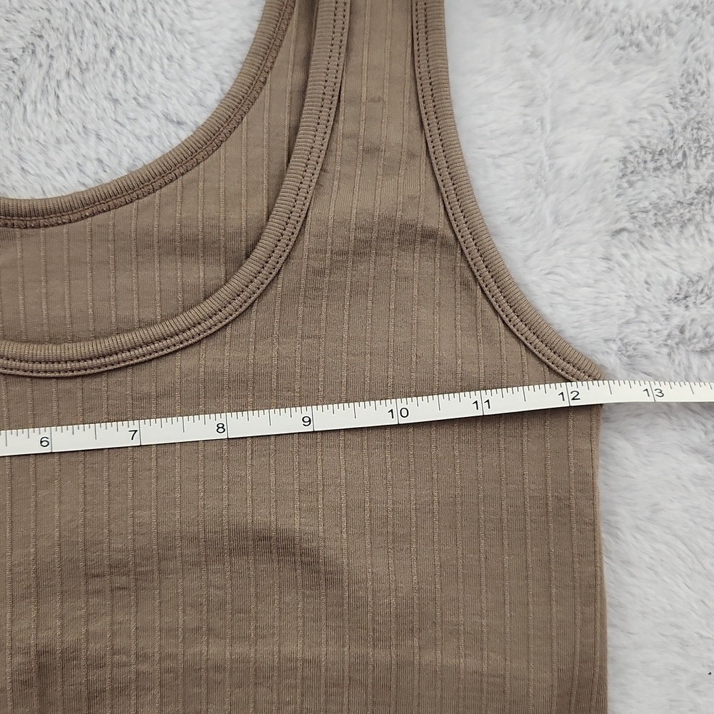 Aerie Seamless Ribbed Scoop Neck Bralette Crop Tank Taupe Size Small - Picture 11 of 11
